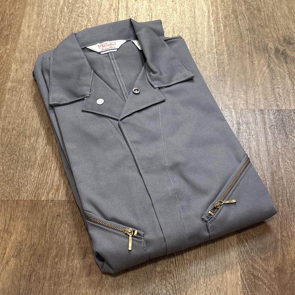 Walls Coveralls 40 Tall (32 Inseam) Gray Work Wear Long Sleeve Made In USA VTG